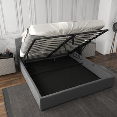 Milano Capri Luxury Gas Lift Bed With Headboard (Model 3) - Grey No.28 - Double-1919280825237639171