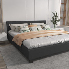 Milano Sienna Luxury Bed with Headboard (Model 2) - Charcoal No.35 - King Single-1927503918309445636