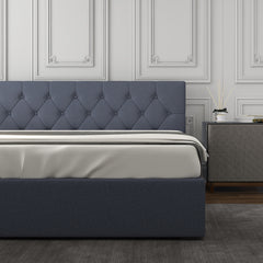 Milano Capri Luxury Gas Lift Bed With Headboard (Model 3) - Charcoal No.35 - King Single-1927503918481412098