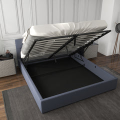 Milano Capri Luxury Gas Lift Bed With Headboard (Model 3) - Charcoal No.35 - King Single-1927503918481412099
