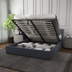 Milano Capri Luxury Gas Lift Bed With Headboard (Model 3) - Charcoal No.35 - King Single-1927503918481412100