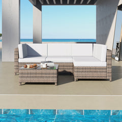 Milano Outdoor 5 PC Rattan Sofa Set Colour Oatmeal Seat & Black Coating (5 Boxes)-1927503928820371457