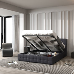 Milano Decor Eden Gas Lift Bed - Dark Grey - King Single-1922443465225015298
