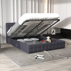 Milano Decor Eden Gas Lift Bed - Dark Grey - King-1924671868758003715