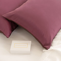 SILK PILLOW CASE TWIN PACK - SIZE: 51X76CM? - Malaga Wine-1927503853452922883