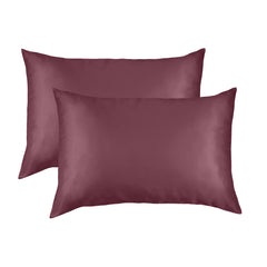 SILK PILLOW CASE TWIN PACK - SIZE: 51X76CM? - Malaga Wine-1927503853452922884
