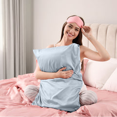 Pure Silk Pillow Case by Royal Comfort (Single Pack) - Soft Blue-1927503854417612804