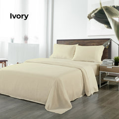Royal Comfort Blended Bamboo Sheet Set Dark Ivory - Double-1927503880485212164