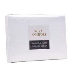 Royal Comfort Blended Bamboo Sheet Set White - Queen-1927503880824950786