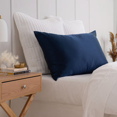 Pure Silk Pillow Case by Royal Comfort-Navy-1927503852635033601