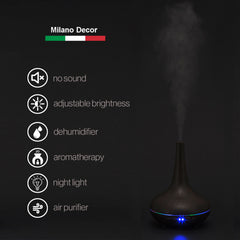 Milano Decor Ultrasonic Aroma Diffuser - Dark Wood Grain Color-1927503843319484419
