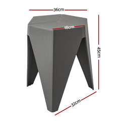 Artiss 4 Piece Puzzle Stool Bar Stools Stackable Grey