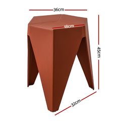 Artiss 4 Piece Puzzle Stool Bar Stools Stackable Red