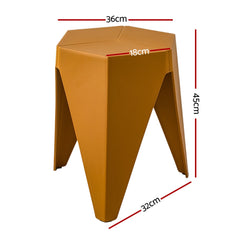 Artiss 4 Piece Puzzle Stool Bar Stools Stackable Yellow