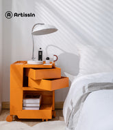 ArtissIn Storage Trolley Bedside Table 3 Tier Cart Boby Replica Orange