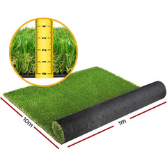 Prime Turf Artificial Grass 30mm 1mx10m Synthetic Fake Lawn Turf Plastic Plant