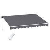 Instahut Retractable Folding Arm Awning Motorised Sunshade 3.5M X 3M Grey