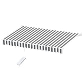 Instahut Retractable Folding Arm Awning Motorised Sunshade 4.5Mx3M Grey White