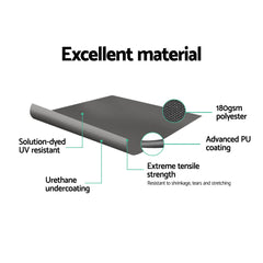 Instahut Side Awning Sun Shade Outdoor Retractable Privacy Screen 1.8X3M Grey