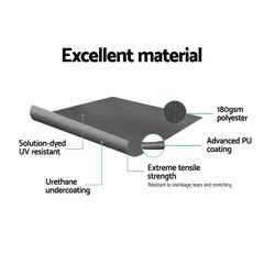 Instahut Side Awning Sun Shade Outdoor Retractable Privacy Screen 2X3M Grey