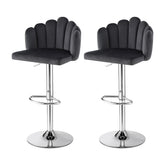 Artiss Bar Stool X2 Kitchen Dining Counter Gaslift Chair Adjustable Velvet Grey