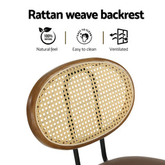 Artiss Set of 2 Bar Stools PU Leather Stools Brown