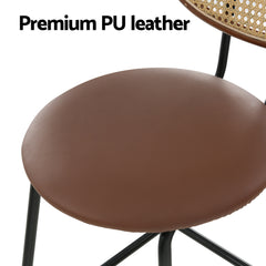 Artiss Set of 2 Bar Stools PU Leather Stools Brown