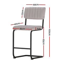 Artiss Set of 2 Bar Stools Velvet Chairs