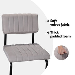 Artiss Set of 2 Bar Stools Velvet Chairs