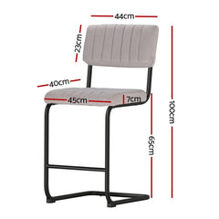 Artiss Set of 4 Bar Stools Velvet Chairs Grey