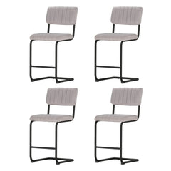 Artiss Set of 4 Bar Stools Velvet Chairs Grey