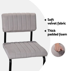 Artiss Set of 4 Bar Stools Velvet Chairs Grey