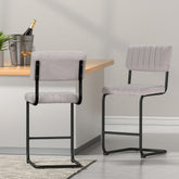 Artiss Set of 4 Bar Stools Velvet Chairs Grey