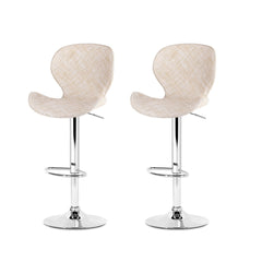 Artiss Set of 2 Bar Stools Kitchen Swivel Gas Lift Counter Chair Wing PE Rattan Beige