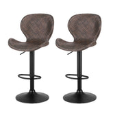 Artiss Set of 2 Bar Stools Kitchen Swivel Gas Lift Counter Chair Wing PE Rattan Brown