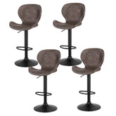 Artiss Set of 4 Bar Stools Kitchen Swivel Gas Lift Counter Chair Wing PE Rattan Brown