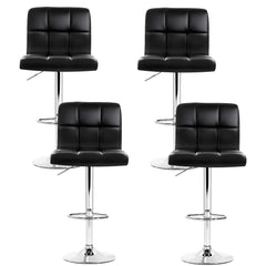 Artiss 4x Bar Stools Leather Gas Lift Black