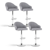 Artiss 4x Bar Stools Kitchen Swivel Gas Lift Counter Chair Shell Leather Grey