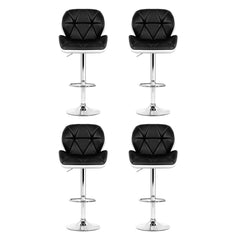 Artiss Set of 4 Bar Stools Gas Lift Padded Leather Black & White