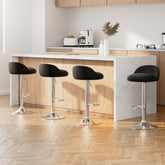 Artiss Set of 4 Bar Stools PU Leather Gas Lift Black
