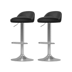 Artiss Set of 4 Bar Stools PU Leather Gas Lift Black
