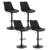 Artiss Set of 4 Bar Stools Kitchen Swivel Gas Lift Counter Chair Diamond Leather Black