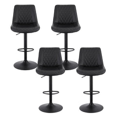 Artiss Set of 4 Bar Stools Kitchen Swivel Gas Lift Counter Chair Diamond Leather Black