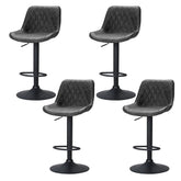 Artiss Set of 4 Bar Stools Gas Lift Vintage Leather Black