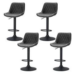 Artiss Set of 4 Bar Stools Gas Lift Vintage Leather Black