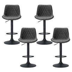 Artiss Set of 4 Bar Stools Gas Lift Vintage Leather Black