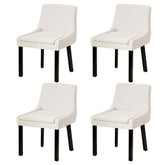 Artiss Dining Chairs Set of 4 Corduroy Wooden Beige