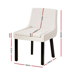 Artiss Dining Chairs Set of 4 Corduroy Wooden Beige