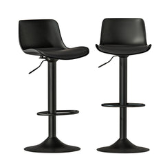 Artiss Set of 2 Bar Stools Padded Seat Gas Lift Black