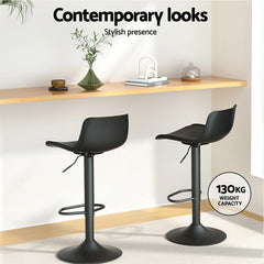 Artiss Set of 4 Bar Stools Padded Seat Gas Lift Black